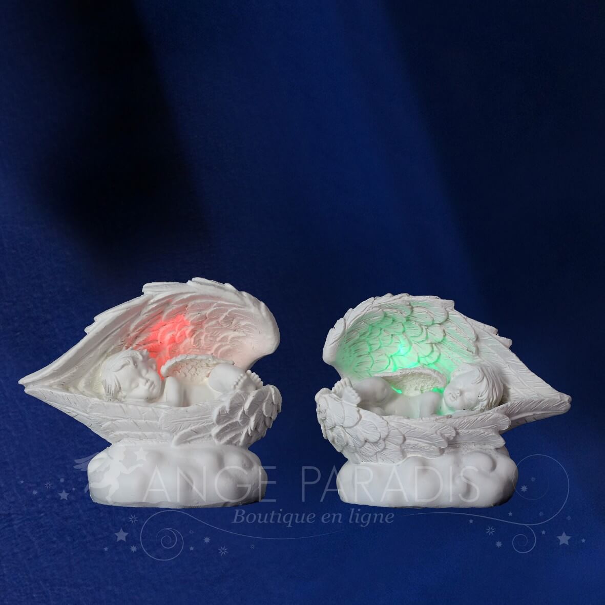 2 FIGURINES ANGES LUMINEUX APAISANT