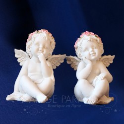 2 STATUETTES ANGES JOIE SOURIANT