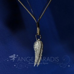 COLLIER CUIR AILES D'ANGES