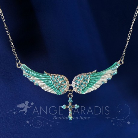 COLLIER AILES ANGE CELESTE TURQUOISE
