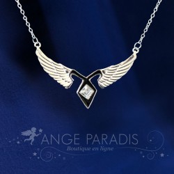COLLIER AILES ANGE ROCK STYLE METAL