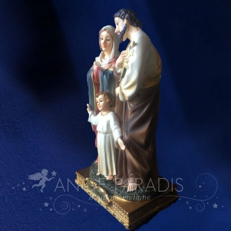 JOOBEE Statue de bureau Sainte Famille Cadeau religieux catholique pour homme et femme Ailes dange en résine Figurines décoratives de collection