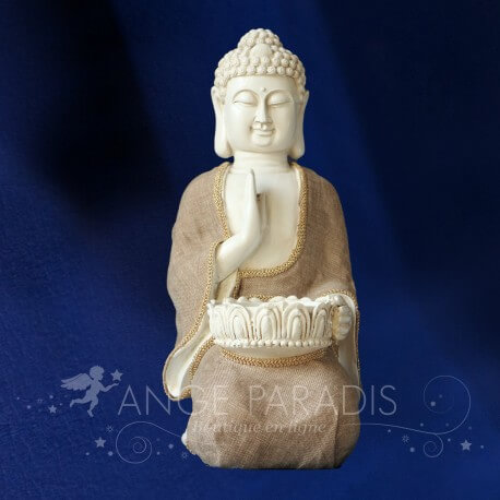 Ensemble de décoration Bouddha avec 2 bougeoirs Bouddha pour la méditation ou idée Cadeau 