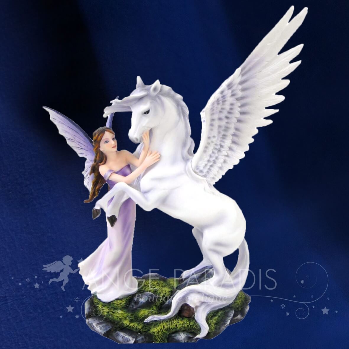 Fée décorative avec une licorne - Figurine de fée avec licorne - Statue Fée  Licorne