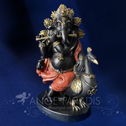 Figurine Ganesh Noir & Paon