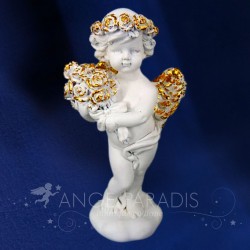 Figurine Ange Bouquet Gold 19cm
