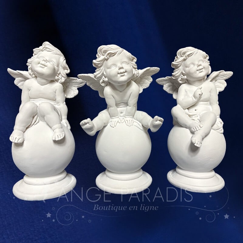 Trois Statuettes Anges Amuses - 19cm