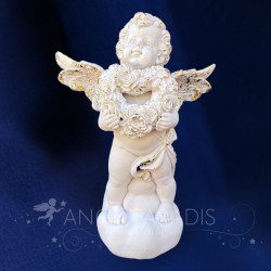 L'ange Avec Son Coeur Dore - 18cm