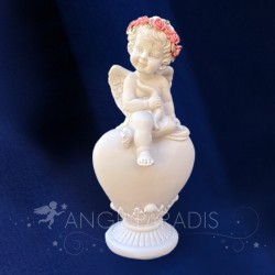Figurine Ange Sur Coeur Tendre - 12cm