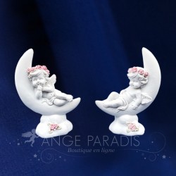 Figurine Ange "deux Anges Lunes"