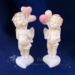 Figurines D'anges Avec Ballons De Coeur - 14cm