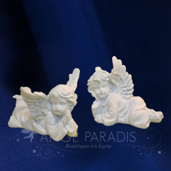 2 Figurines Anges Songeurs 11cm